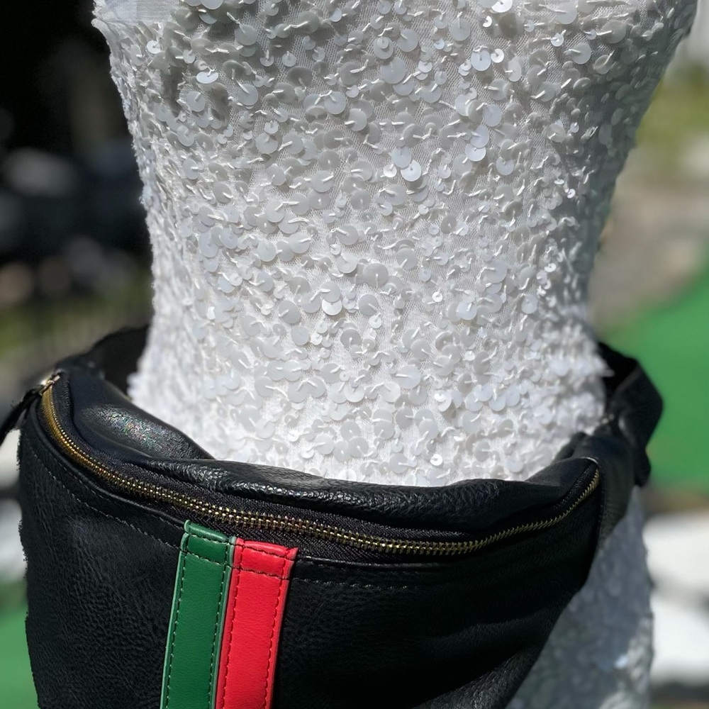 Belted Bag Green & Red Striped - Picture 5 of 7